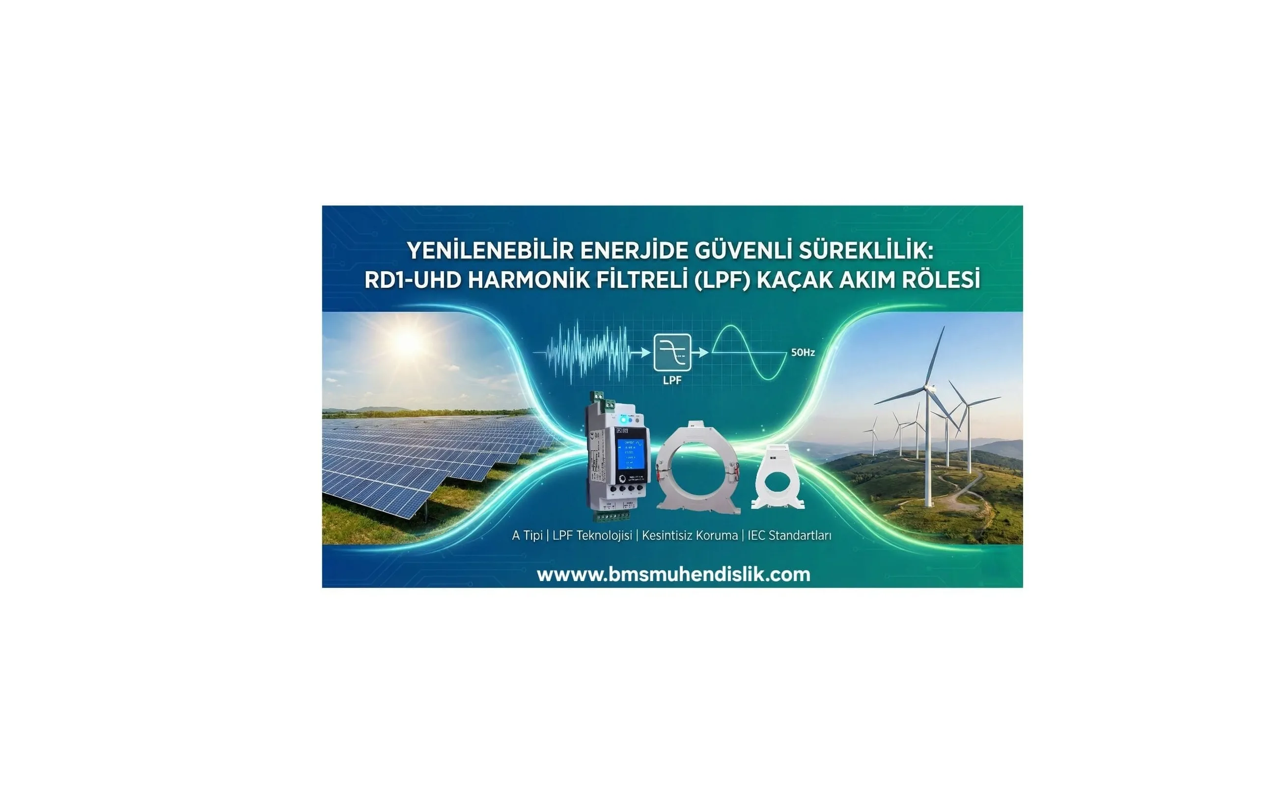 Tam Uyumlu RD1-UHD Harmonik filtreli kaçak akım rölesi